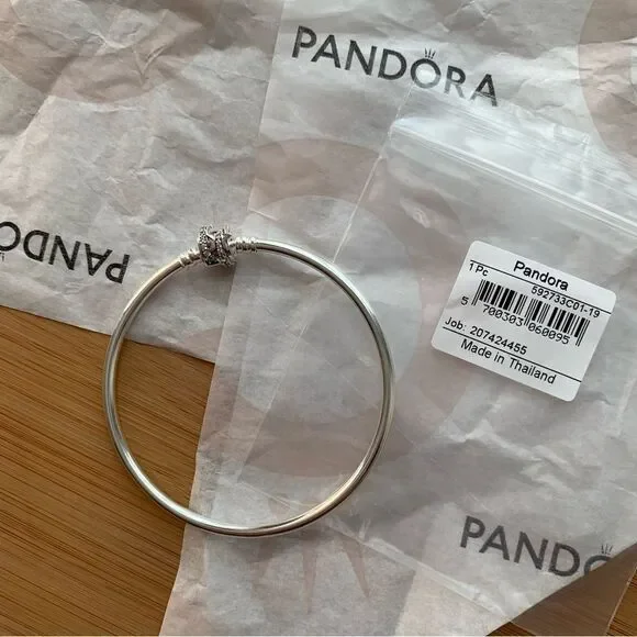 Pandora Authentic Shooting Star Clasp Sterling Silver Medium Bracelet - Picture 2 of 5